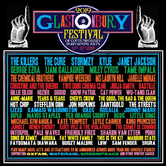 Glastonbury festival's 2019 line-up.