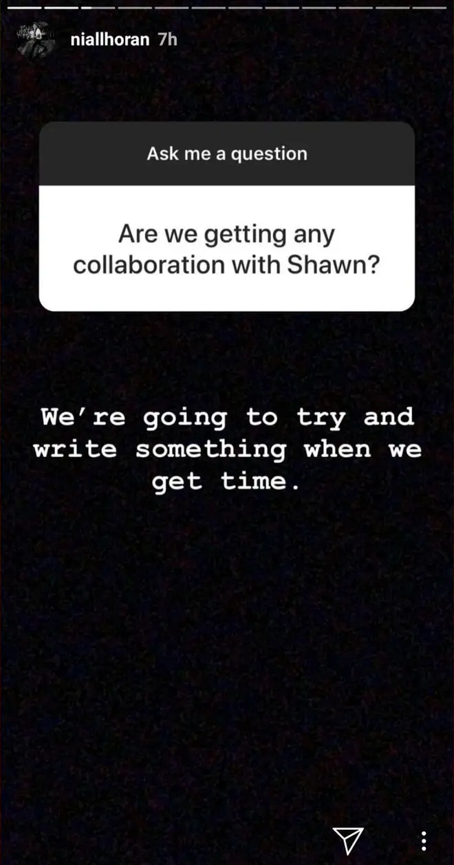 Niall Horan confirmed a collaboration with Shawn Mendes on his Instagram Story
