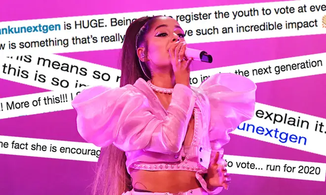 Ariana Grande is encouraging her younger fans to register to vote