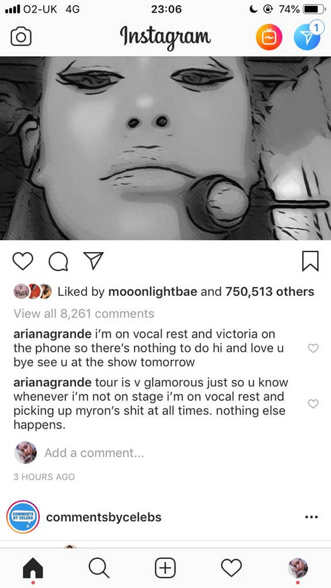 Ariana Grande's comments had fans cracking up.
