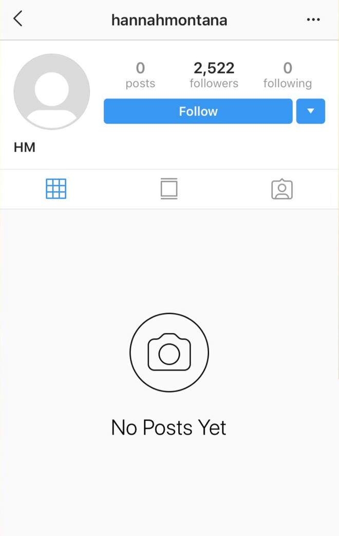 A Hannah Montana Instagram account was made