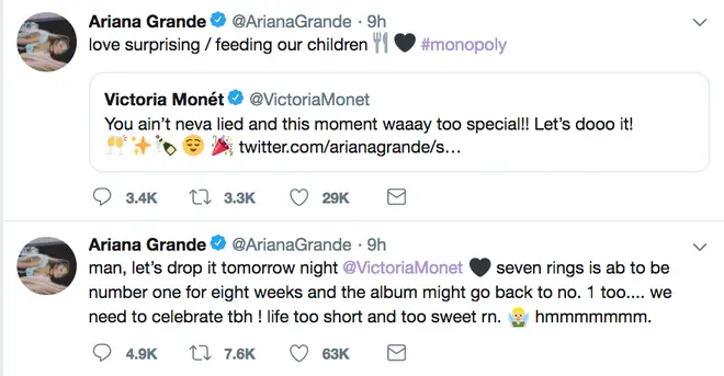 Ariana Grande announces she's dropping Monopoly with Victoria Monet