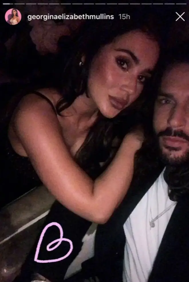 Georgina Mullins posts an Instagram story date night with Pete Wicks