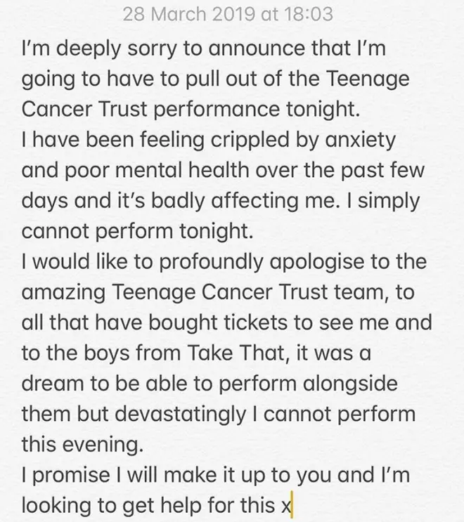 James Arthur pulled out of a Teenage Cancer Trust gig