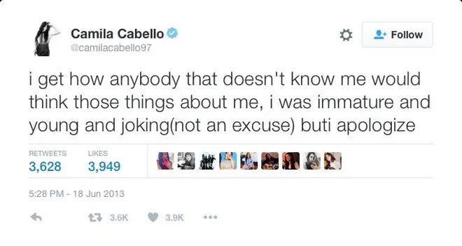 Camila Cabello Apology Tweet