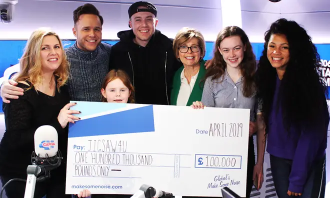 Capital Breakfast has handed over a cheque for £100,000 to Jigsaw4u