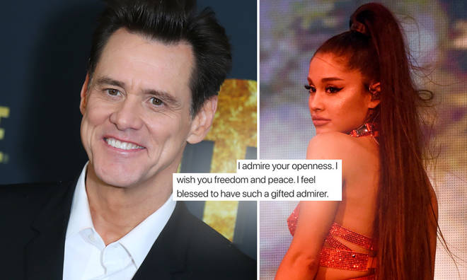 Ariana Grande was praised by Jim Carrey for her 'openness' about depression