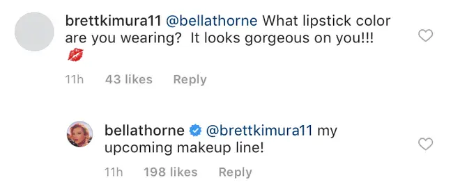 Bella Thorne Instagram Comment