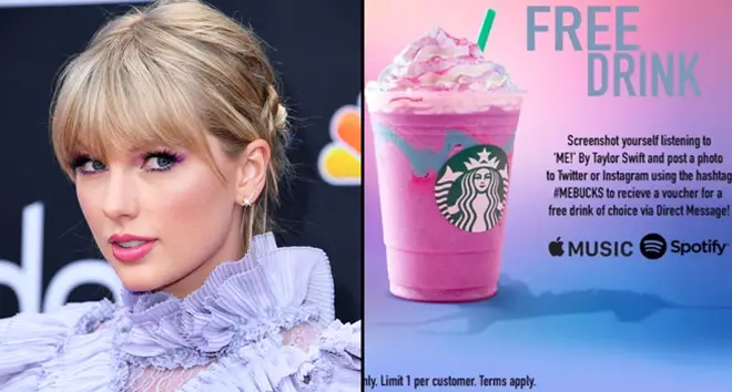 Taylor Swift arrives at the Billboard Music Awards/Starbucks offer