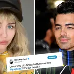 Miley Cyrus transformed into Joe Jonas thanks to Snapchat