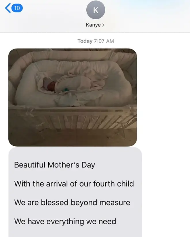 Kim Kardashian revealed her new son's name alongside this screenshot