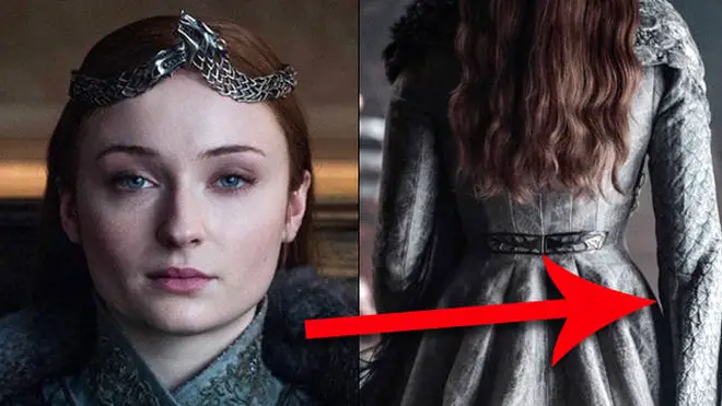 Sansa's coronation gown in the show's finale was made from the same material as Margaery Tyrell's wedding dress