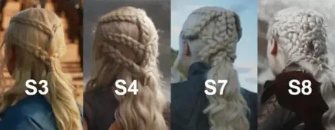 Daenerys' plaits get more complex as the show goes on