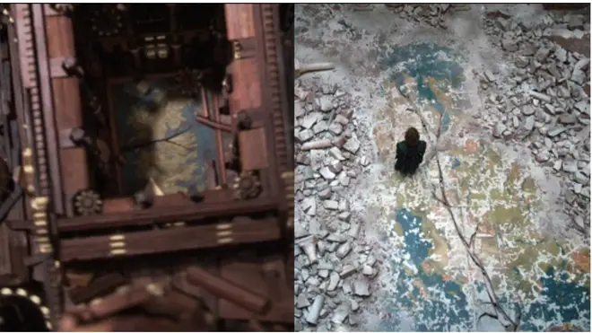 The Game of Thrones opening credits showed the crack in the floor of the map room