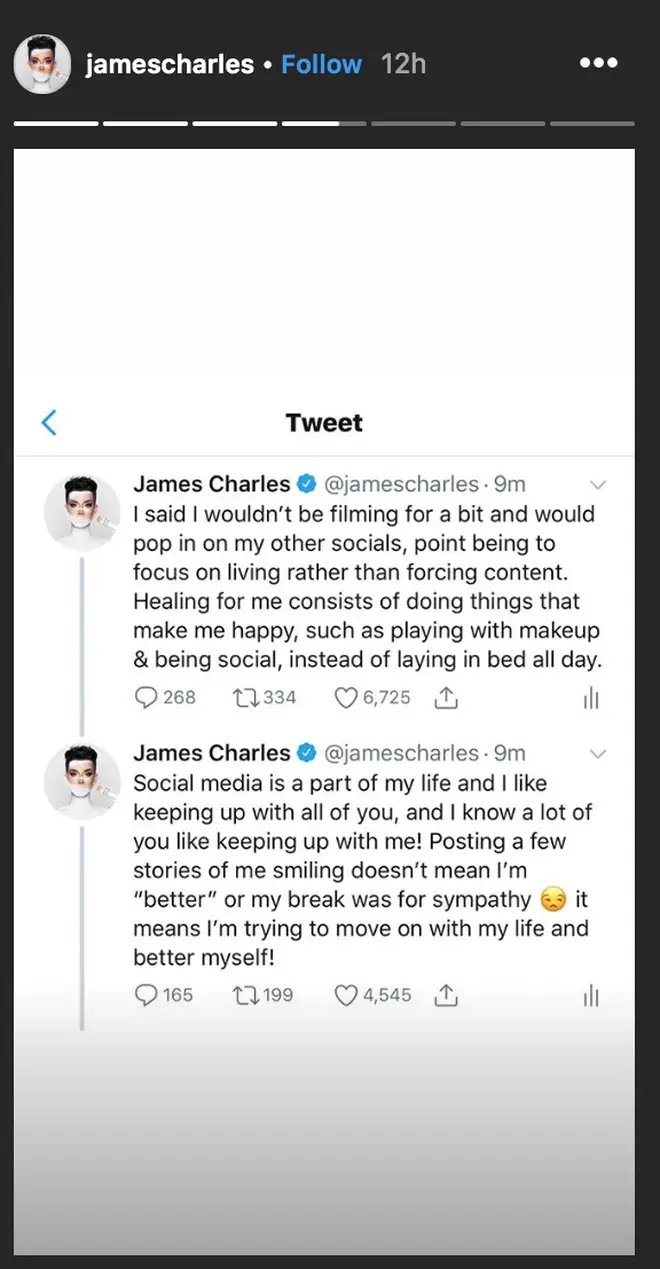 James Charles defends partying in the midst of drama with YouTuber Tati Westbrook