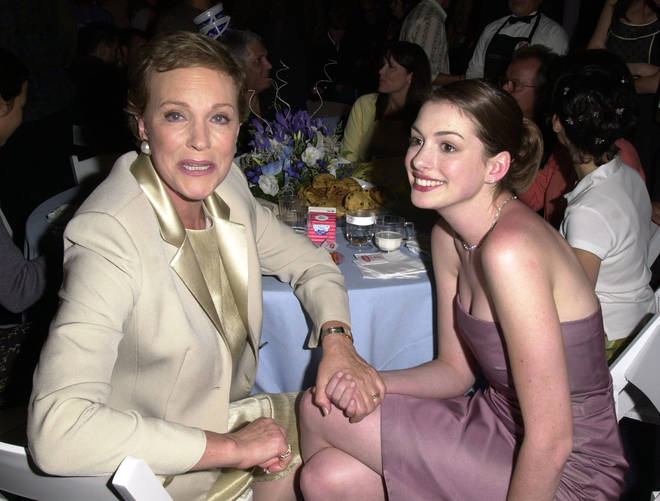 Julie Andrews & Anne Hathaway during The Princess Diaries Premiere After Party