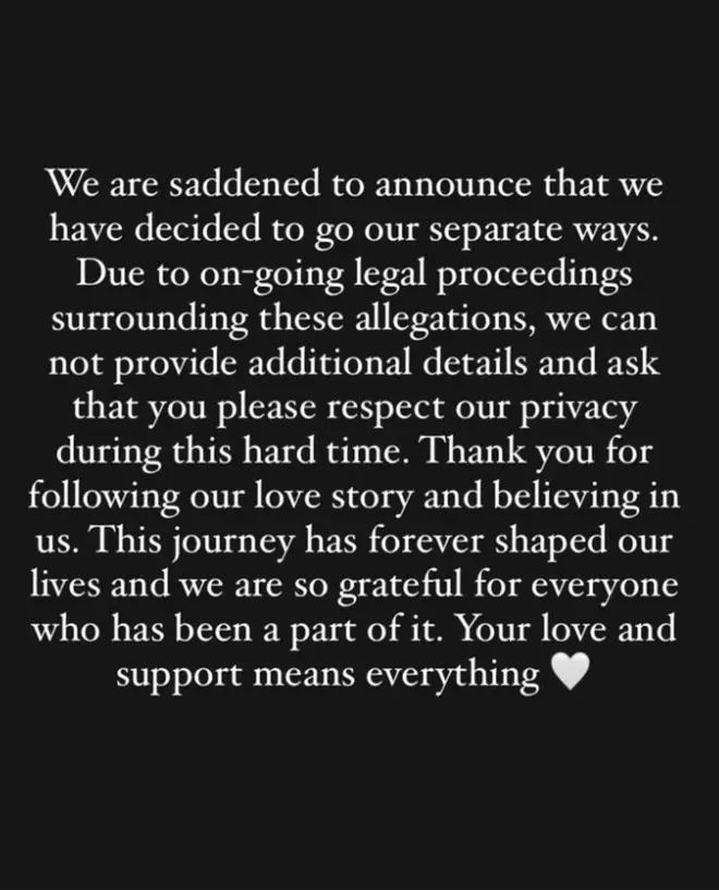 SK and Raven announced their split in a joint statement