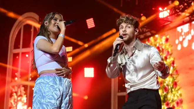 Mimi Webb with Tom Grennan at the Capital Jingle Bell Ball in 2021