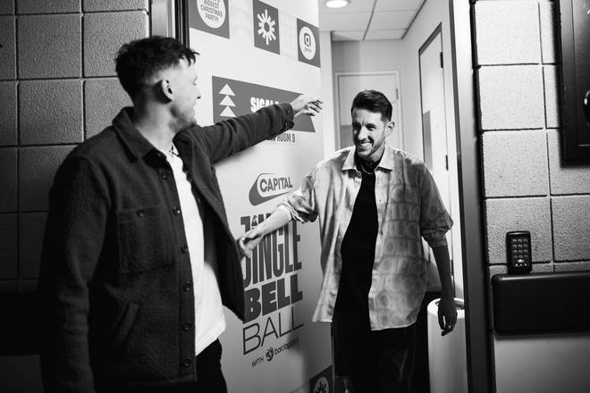 Jimmy Hill visits Sigala's dressing room