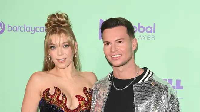 Becky Hill and Joel Corry arriving at Capital's Jingle Bell Ball 2022