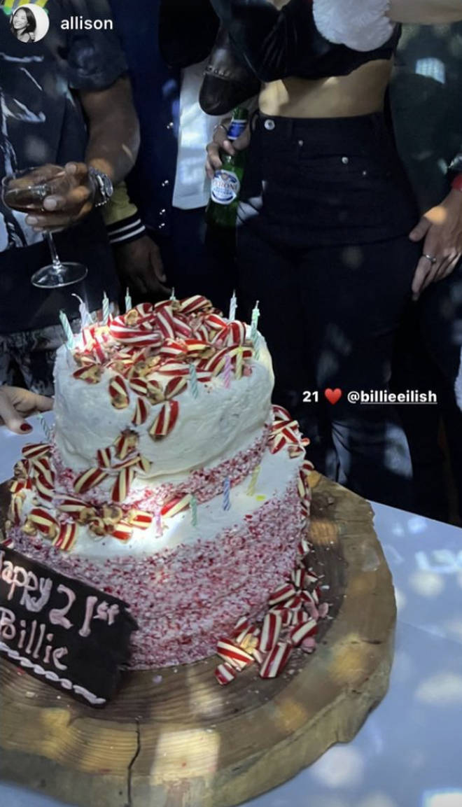 Billie Eilish's birthday cake was covered in sweets
