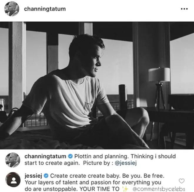 Jessie J encourages her 'baby' Channing Tatum to 'create'