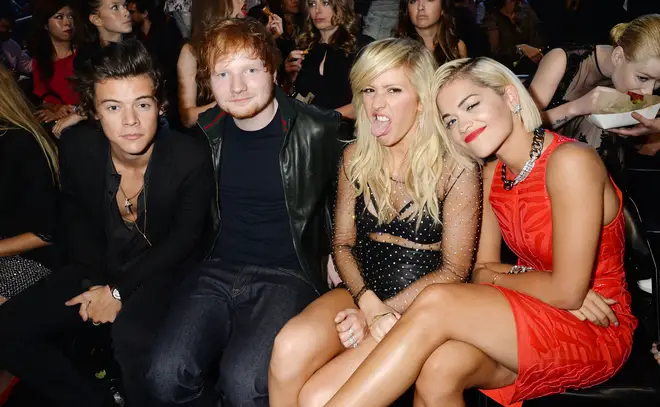 Harry Styles, Ed Sheeran, Ellie Goulding and Rita Ora at the MTV Video Music Awards 2013