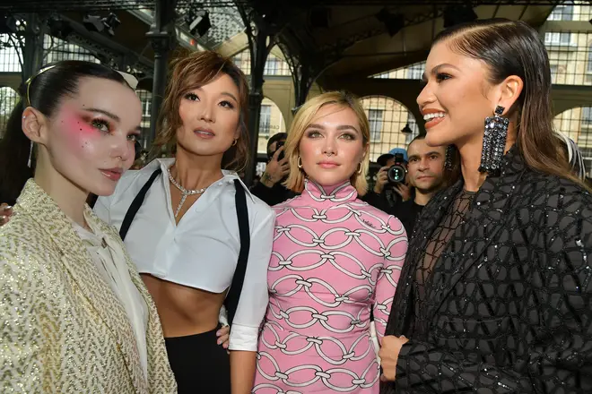 Dove Cameron, Ashley Park, Florence Pugh and Zendaya at Paris Fashion Week