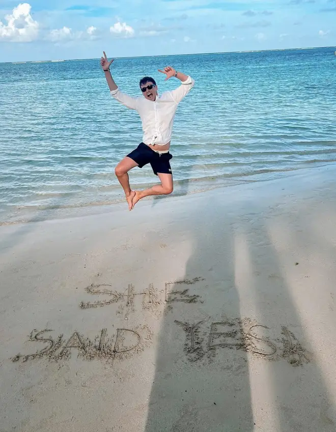 Jack Burnell popped the question to Ella Henderson in Mauritius