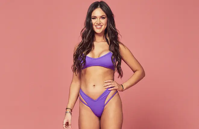 Love Island contestant Anna-May in purple bikini