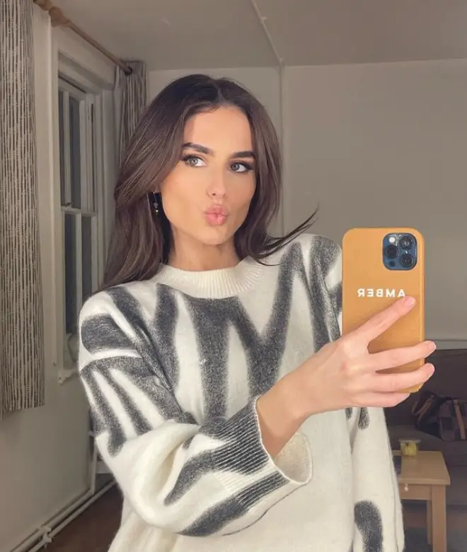 Amber Davies mirror selfie and pouting