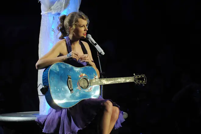 Taylor Swift performs onstage during the "Speak Now World Tour" in 2011
