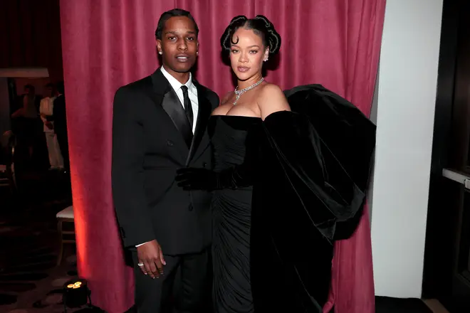 Rihanna and A$AP Rocky at the 2023 Golden Globes