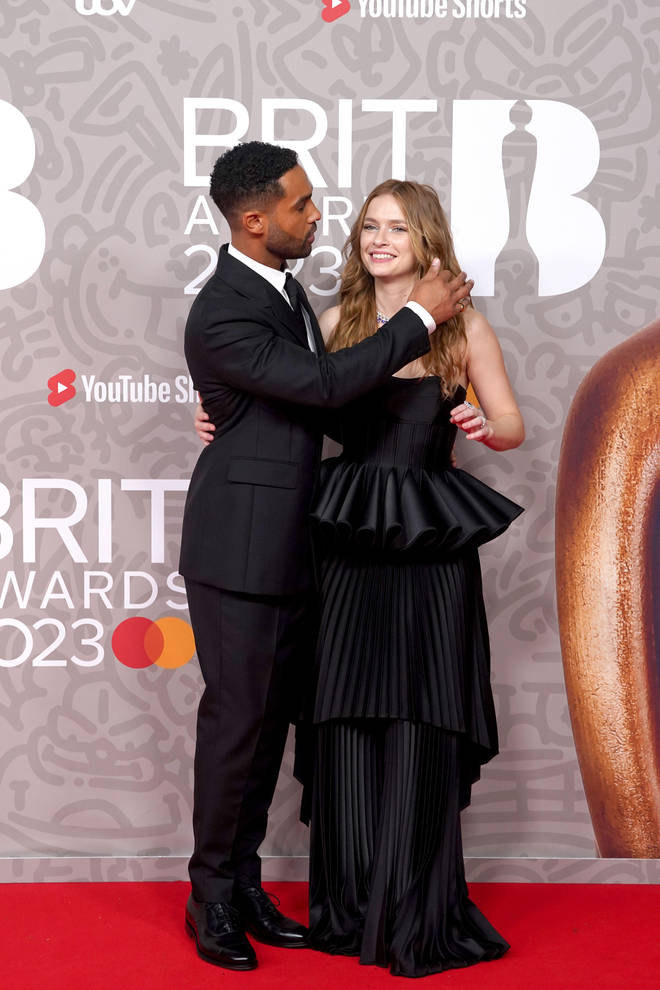 Lucien Laviscount and Camille Razat stunned on The BRITs red carpet