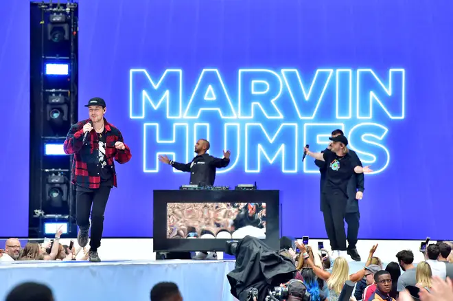 Marvin Humes and Goodboys performing on stage at Capital’s Summertime Ball 2019