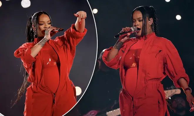 Rihanna confirmed she's pregnant and expecting her second baby during the Super Bowl halftime show