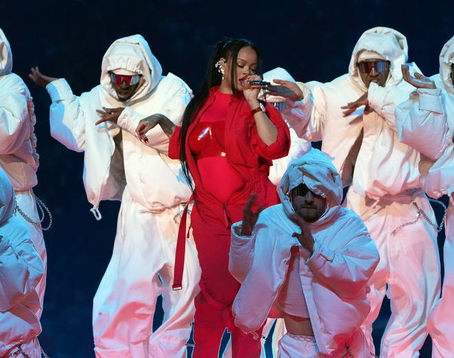 Rihanna performed at the halftime show on February 12