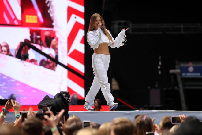 Becky Hill on stage at the Summertime Ball