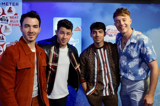 Jonas Brothers caught up with Roman Kemp backstage at #CapitalSTB