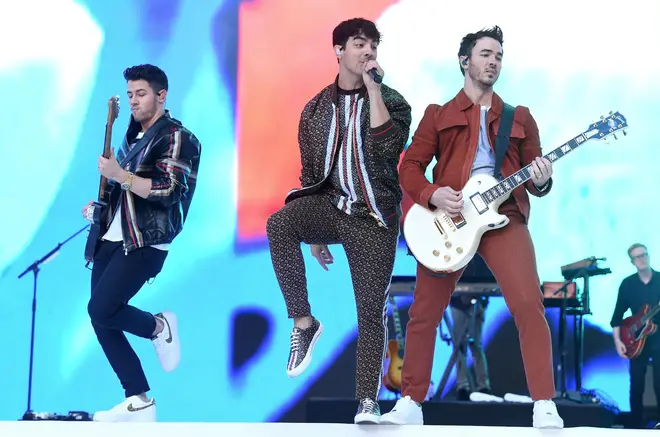 Jonas Brothers performing on stage at Capital’s Summertime Ball 2019