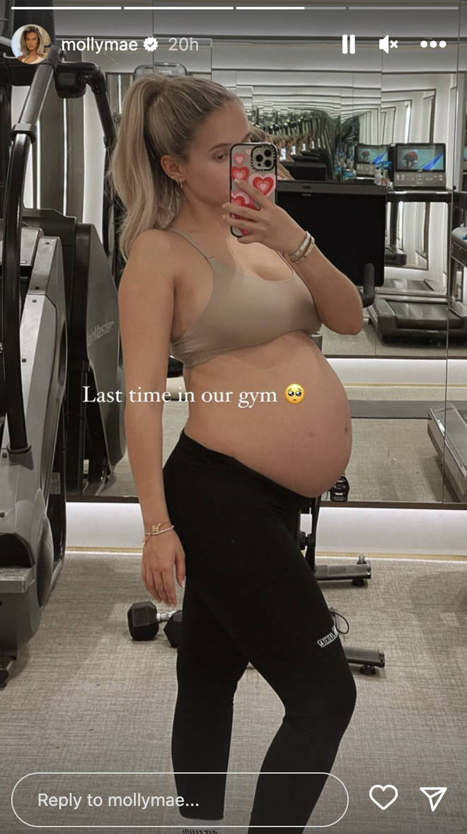 Molly-Mae shared a picture of her last gym session before giving birth