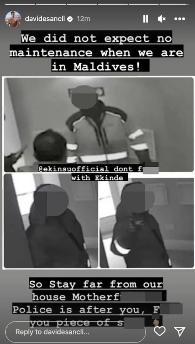 Davide shared images from the alleged attempted burglary