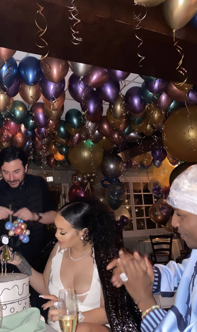 Rihanna celebrated her 35th birthday with A$AP Rocky and friends