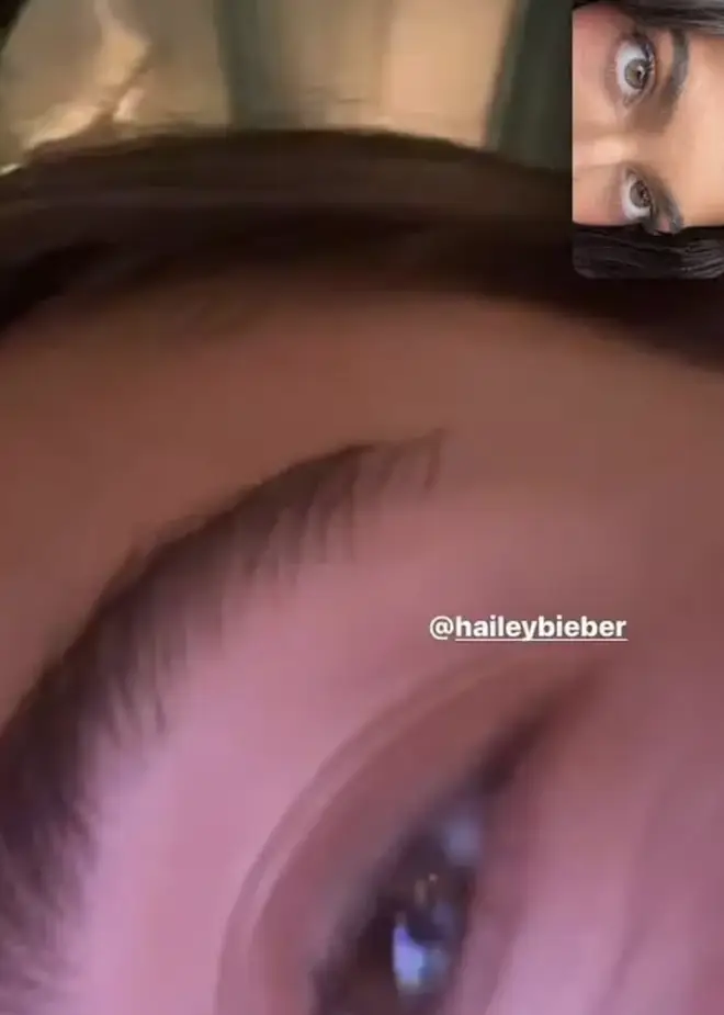 Kylie Jenner shared a screenshot of her FaceTime call with Hailey Bieber