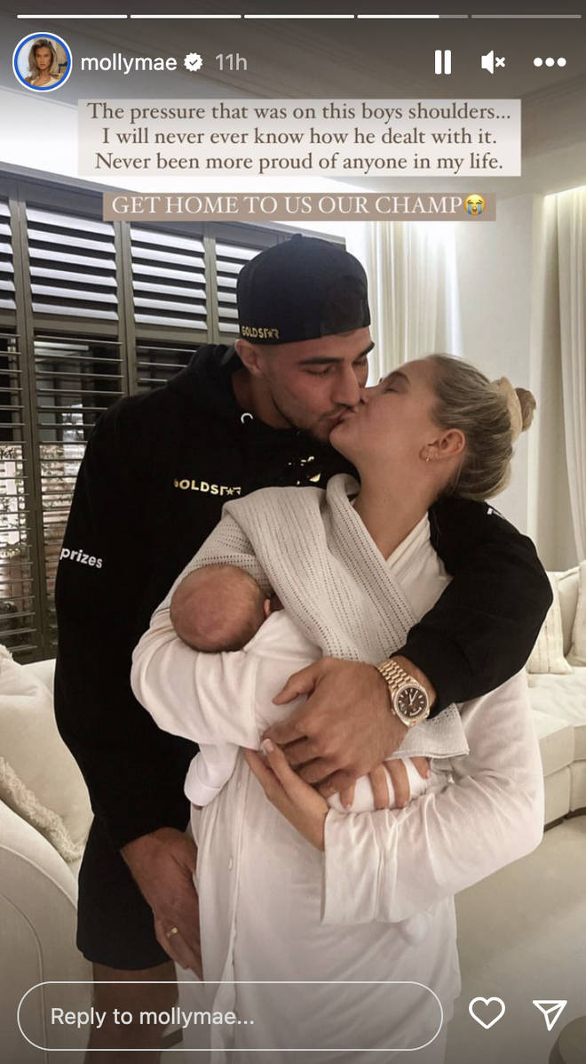 Molly-Mae said she was 'proud' of boyfriend Tommy Fury after his fight