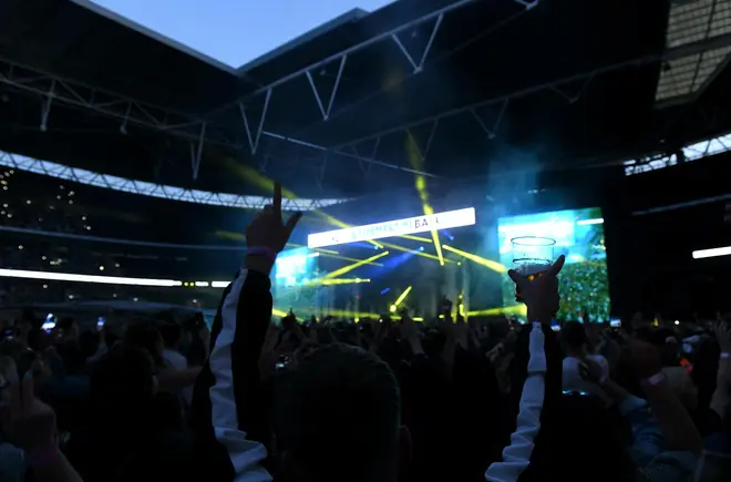 Calvin Harris performing on stage at Capital’s Summertime Ball 2019