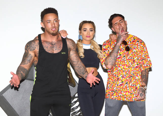 Georgia Harrison (centre) and Stephen Bear (R) starred on an MTV series together