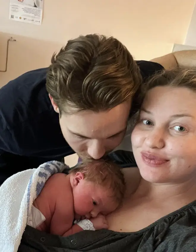 Amy Hart and her boyfriend Sam Rason have become parents