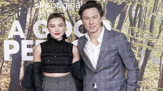 Florence Pugh posed for pictures with ex Zach Braff at the premiere for their new movie