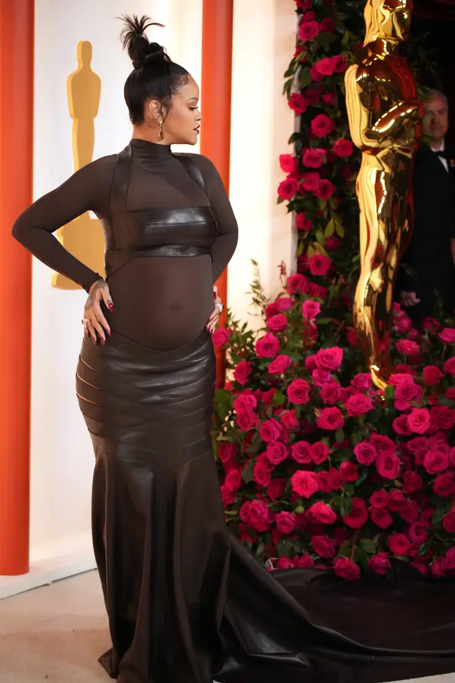 Rihanna glowed on the Oscars red carpet